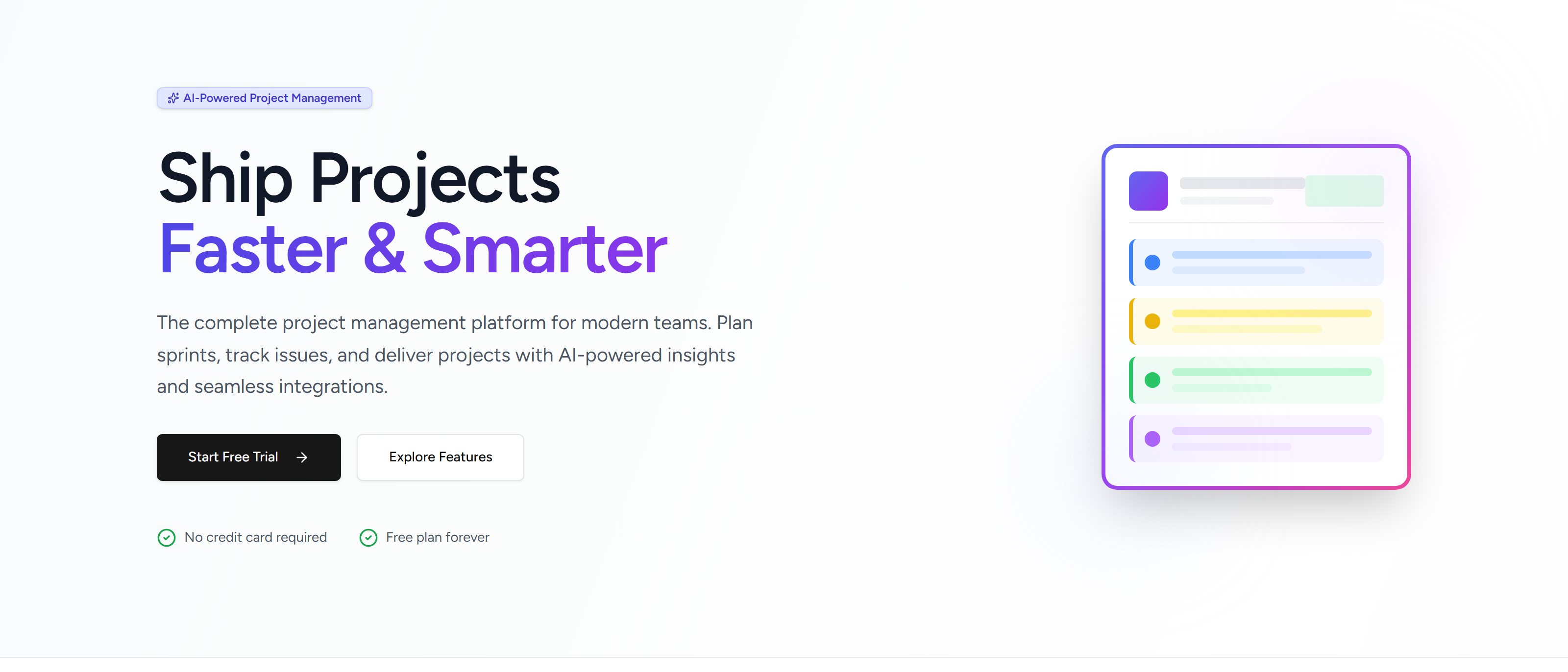 The SprintPilot site: plan sprints, track issues and deliver projects, with a free trial and no credit card.